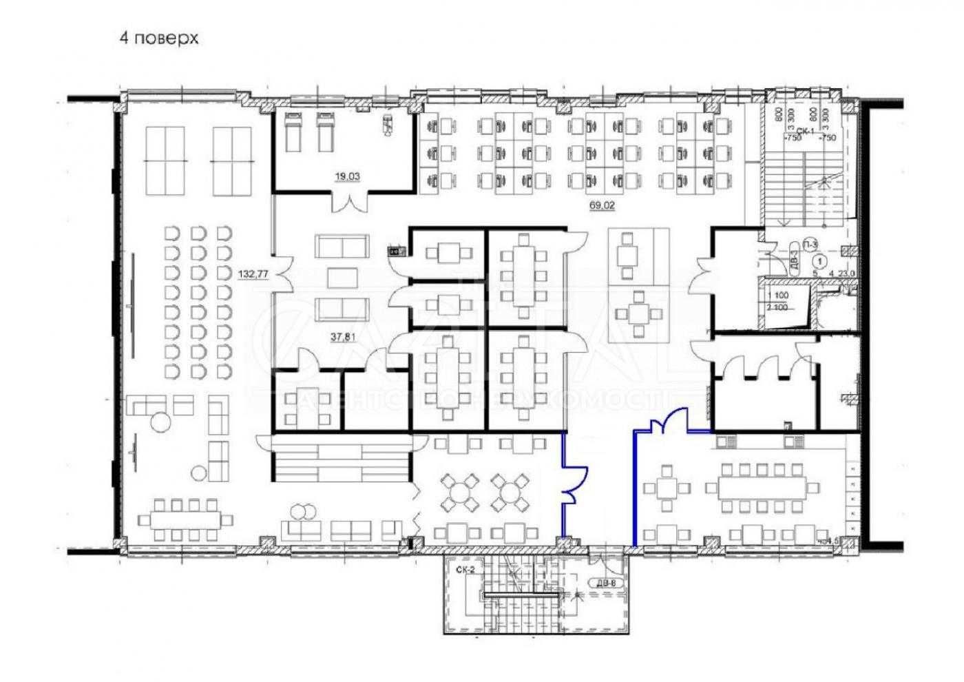 Офис на Константиновской, 519м2 , БЦ, 5 минут до метро