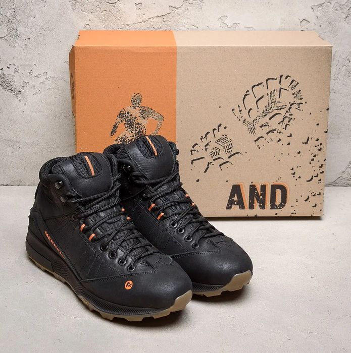 Удобные мужские ботинки зимние, кожаные Merrell