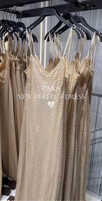 Платье плаття сукня довге вечірня стрази Zara M