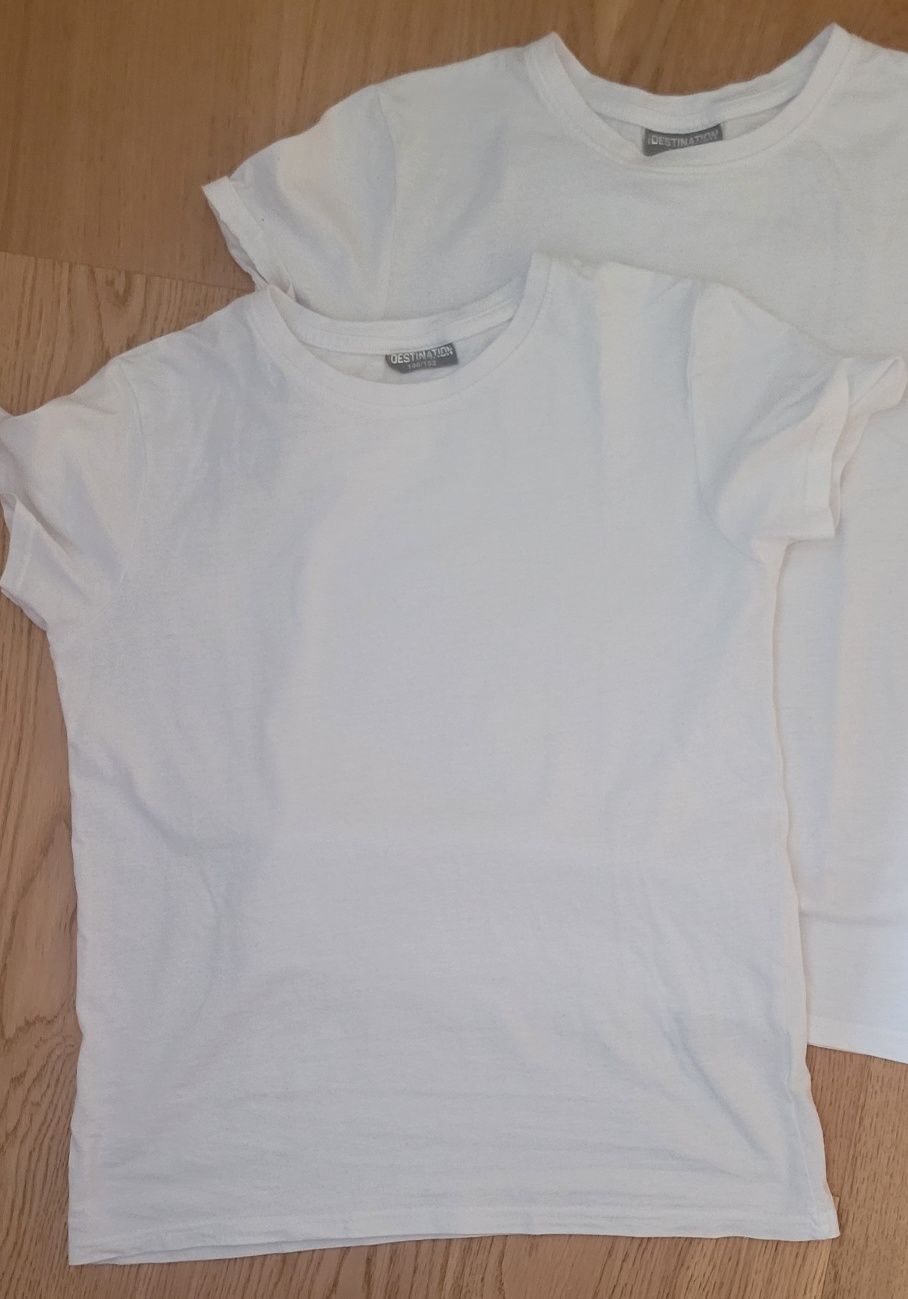 Biały T-shirt x 2 146/152 w-f