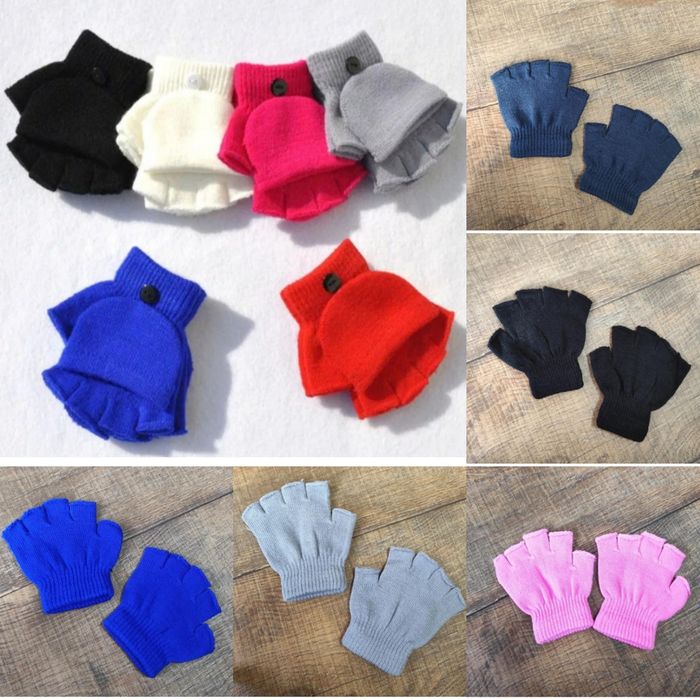 Рукавички дитячі краги теплі мітенки рукавиці без пальців