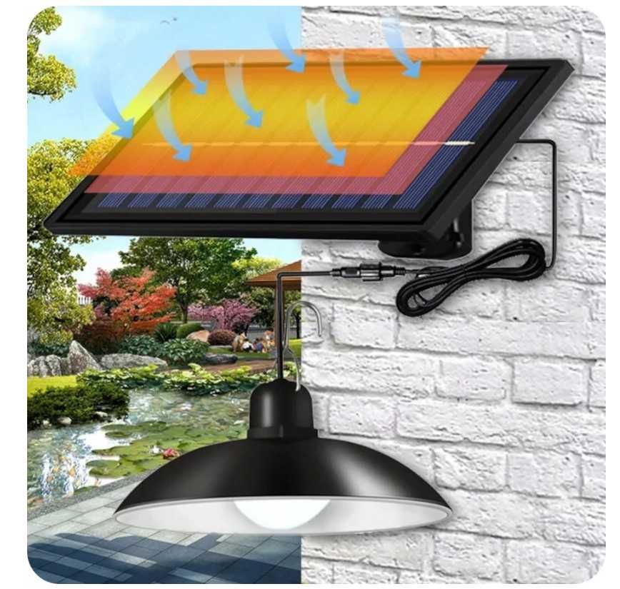 Profesjonalna LAMPA SOLARNA Ogrodowa Wisząca Żyrandol Lampy (-20%)
