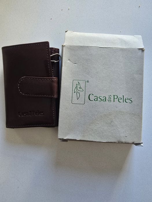 Carteira porta chaves pele