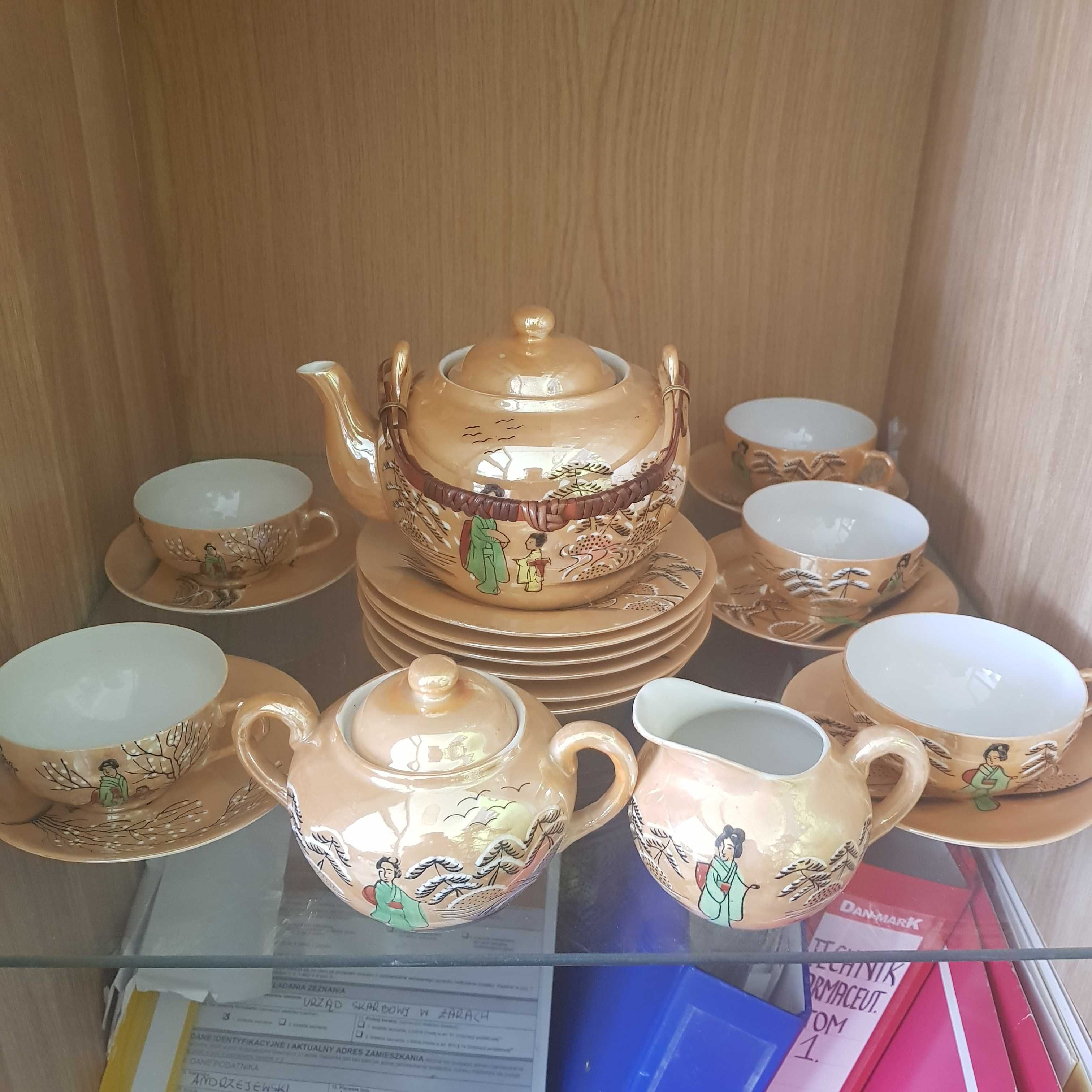 Chińska porcelana serwis śniadaniowy gejsza Vintage