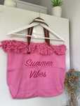 Różowa Torba Plażowa shopper na ramie Summer Vibes