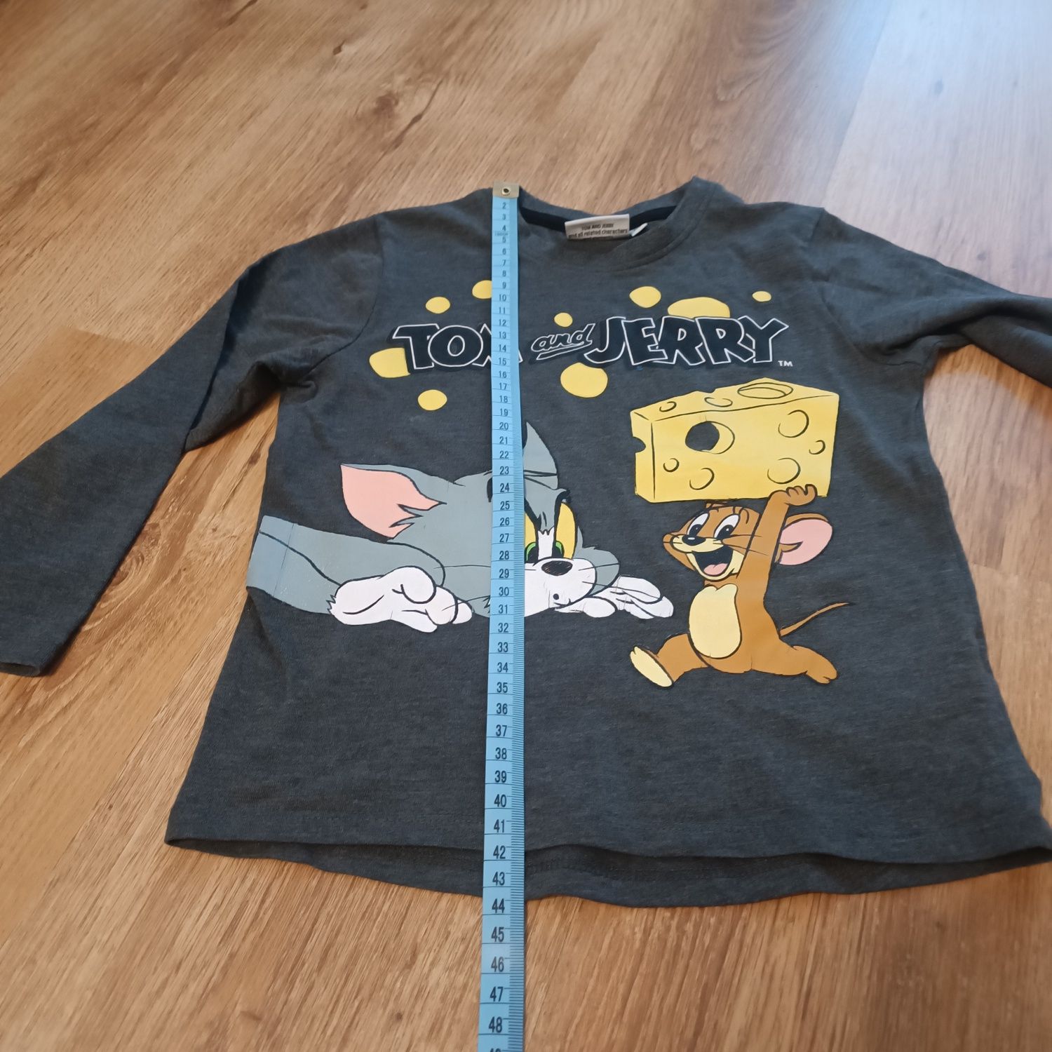 Bluzka z długim rękawem 110 chłopięca Tom i Jerry szara