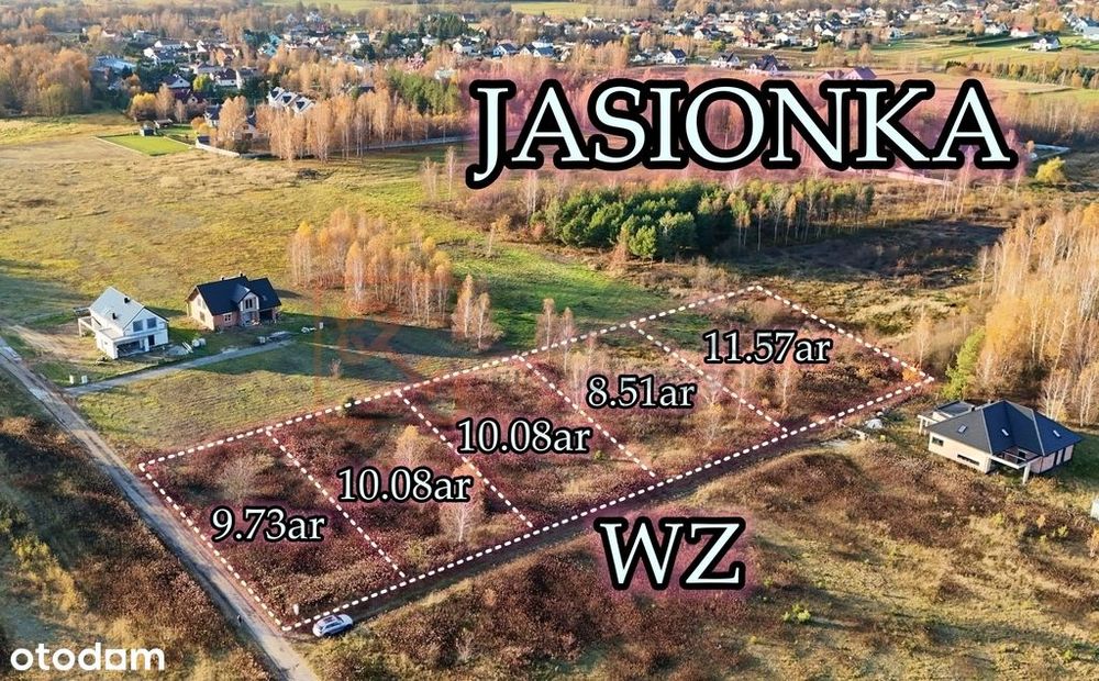 Działki budowlane z WZ Jasionka 8-11ar
