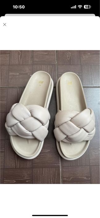 Шльопанці H&M натуральна шкіра