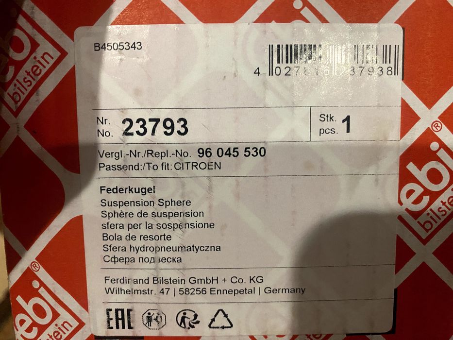 2 Esferas traseiras para suspensão Xantia (NOVAS)