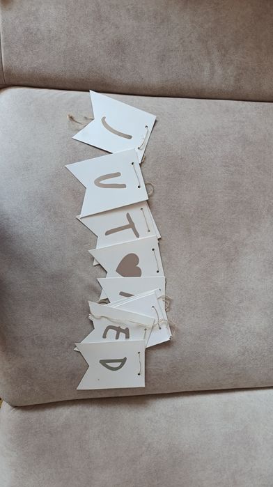 Just married - chorągiewki z napisem, dekoracja ślubna /weselna