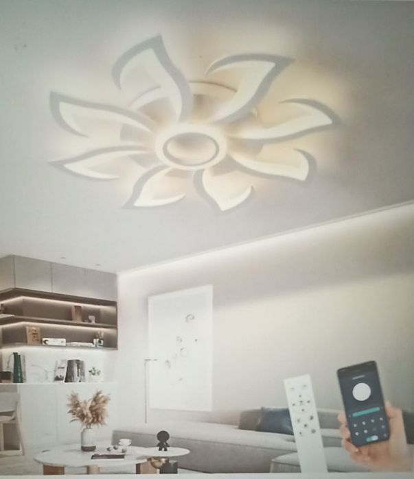 Nowa lamp sufitowa LED MYYCX 80w pilot i aplikacja 80cm 3 barwy swiatl