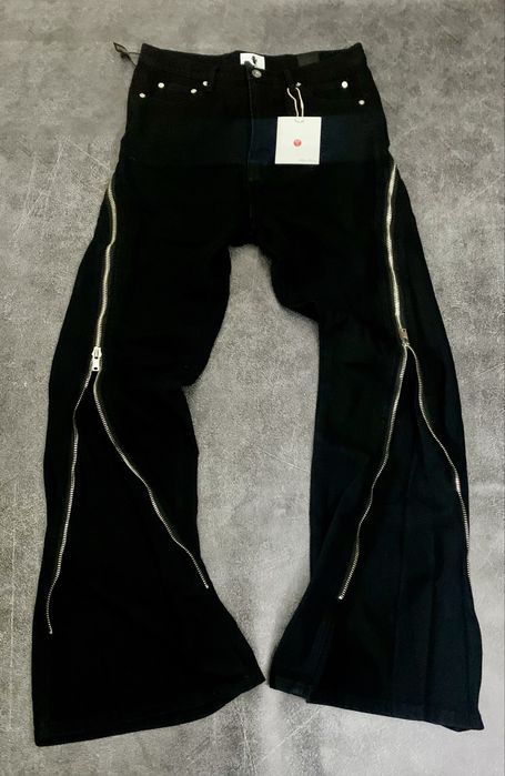 Штаны джинсы клеш Flared jeans Rick Owens black, opium, erd