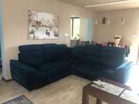 duża kanapa narożnik narożna do salonu sofa zielona turkusowa