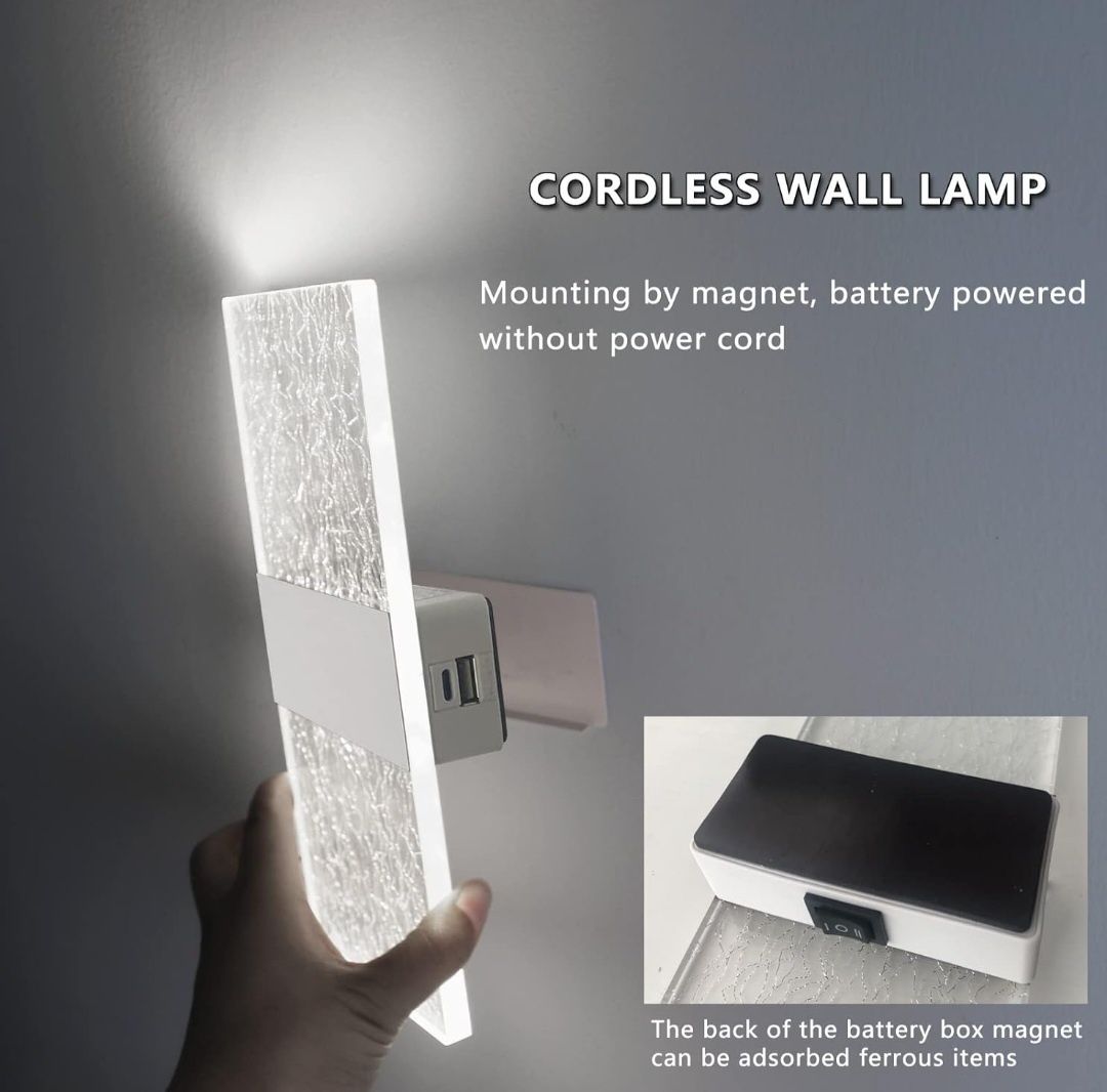 2szt VOMI Bezprzewodowa lampa ścienna LED na baterie