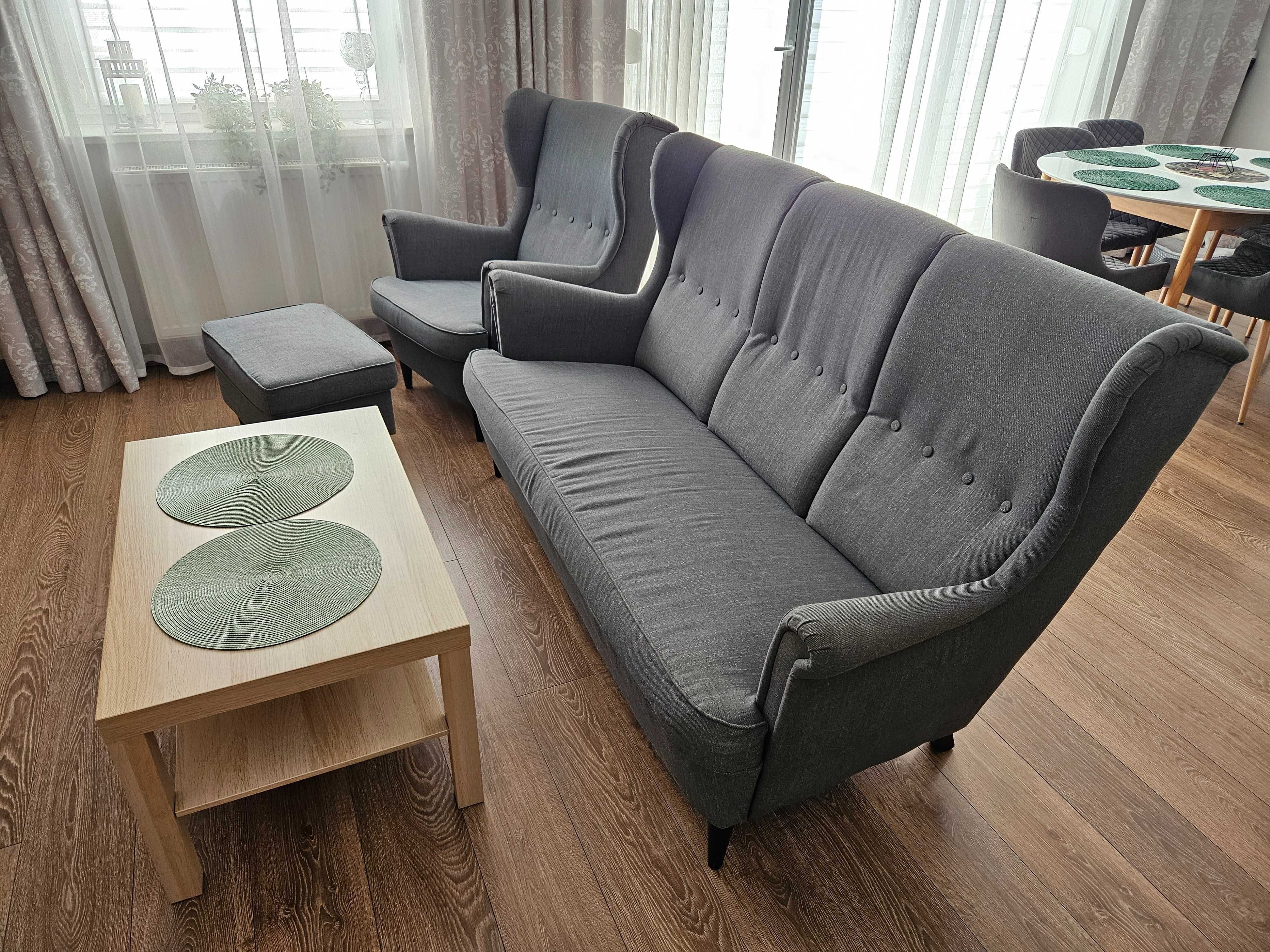 Sofa 3 osobowa IKEA STRANDMON, ciemnoszara