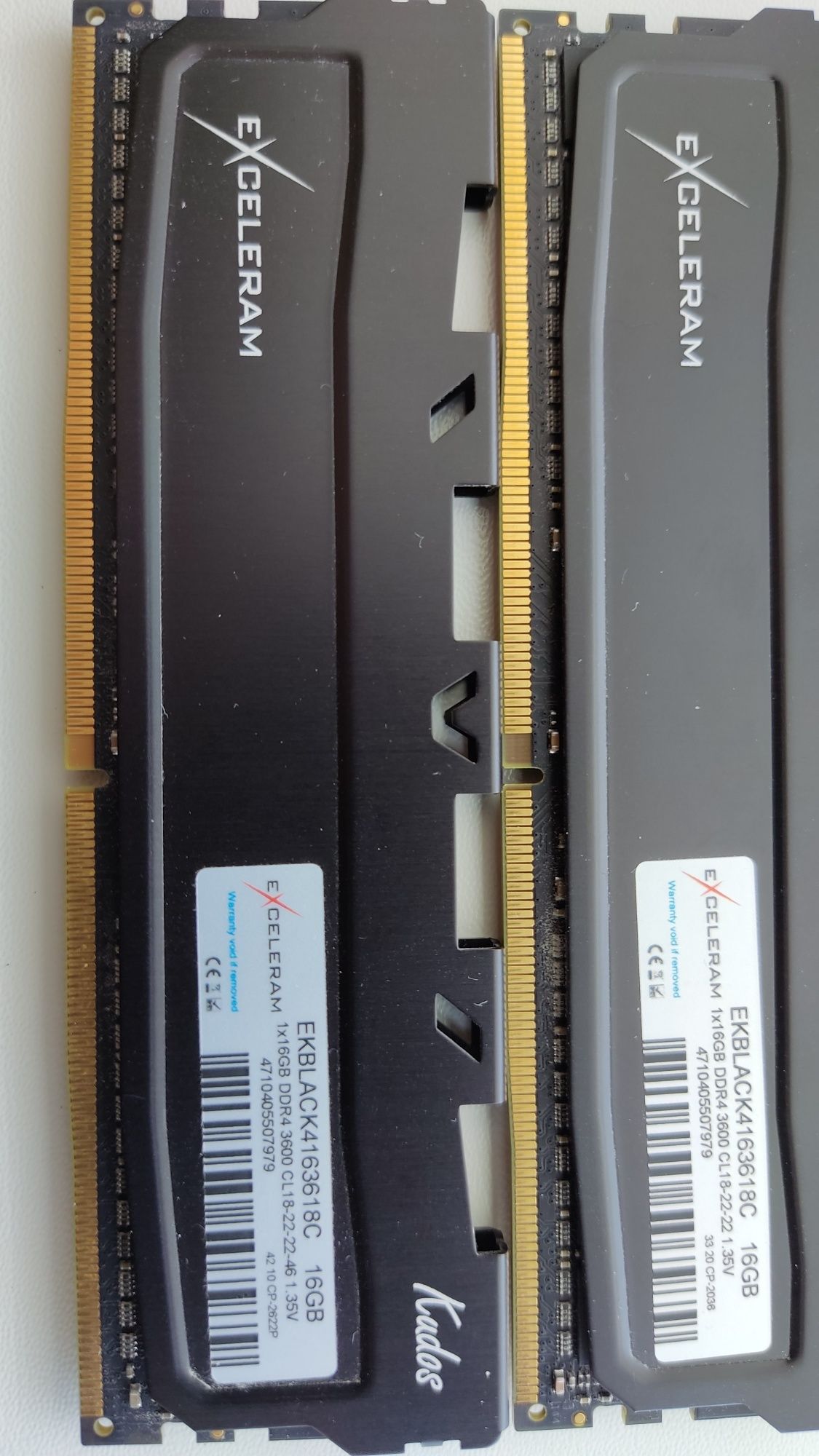 Продам оперативную память ddr4 Exceleram Black Kudos 16 Gb/3600