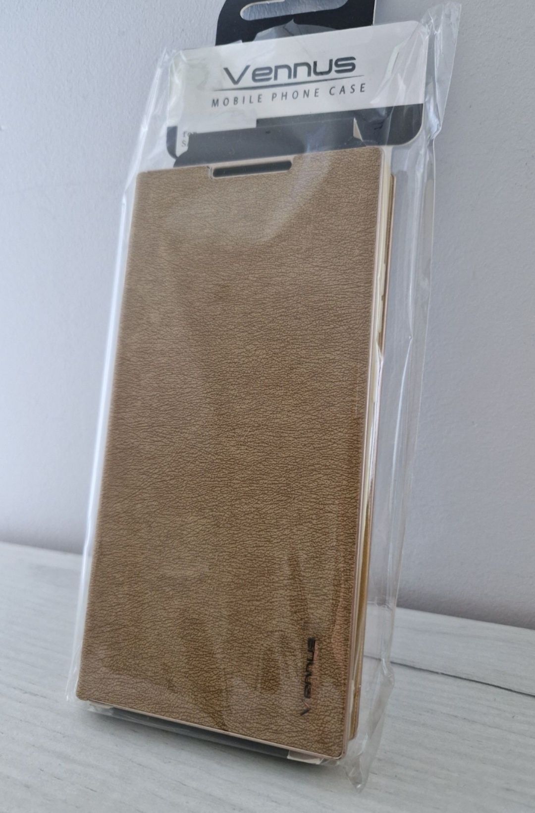 Kabura Vennus Book z ramką do Samsung Galaxy S21 Ultra złota