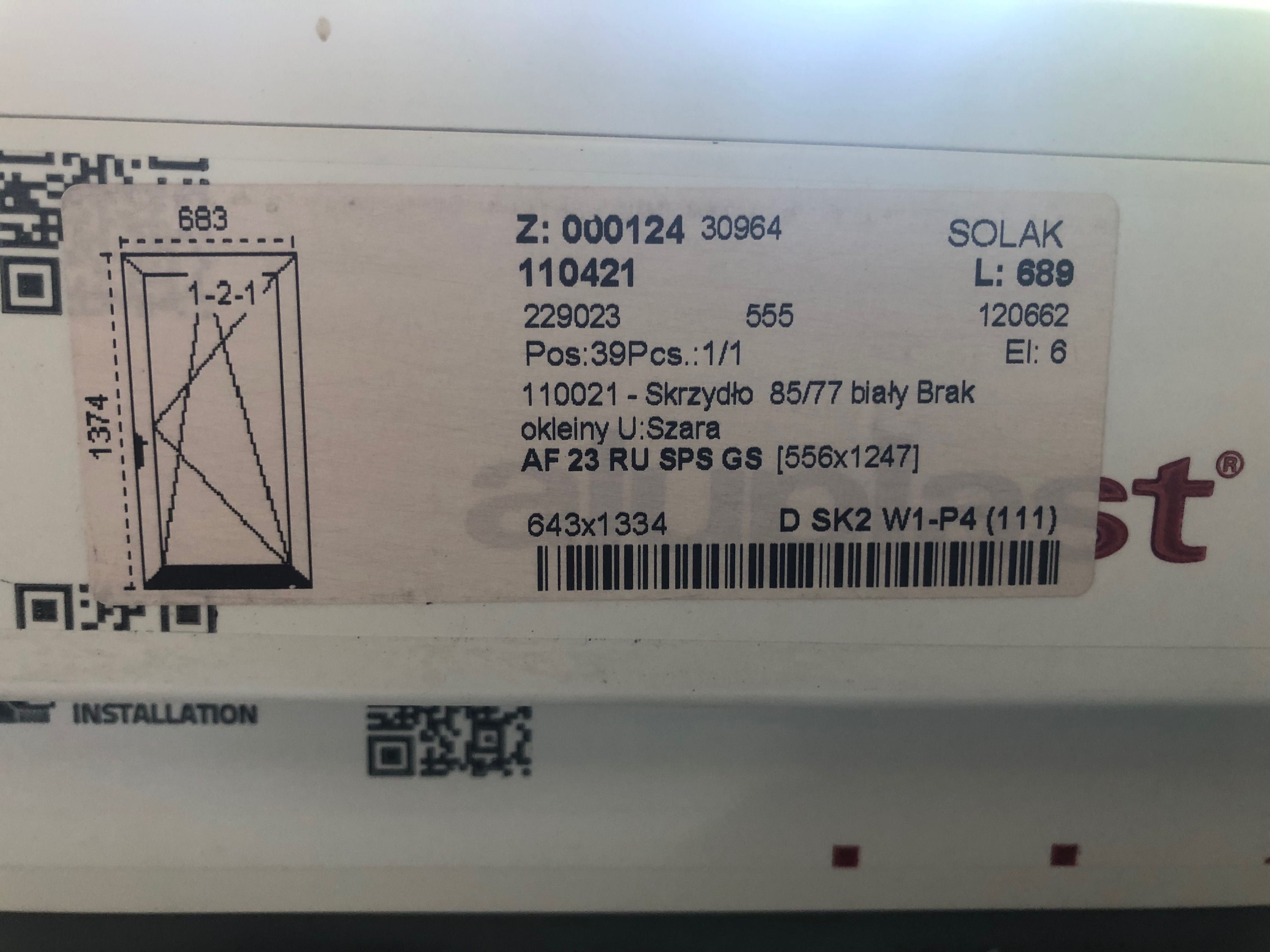 Sprzedam okna 1470x1450