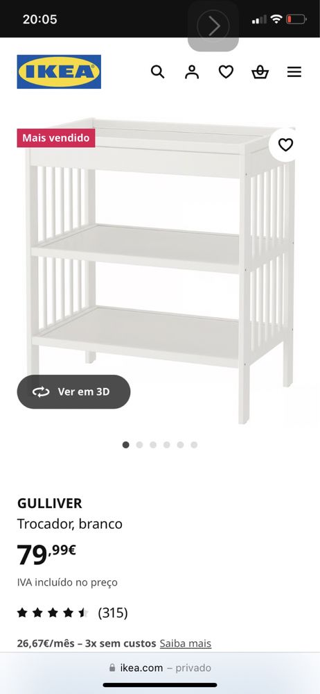 Trocador Fraldario Ikea Movel Branco