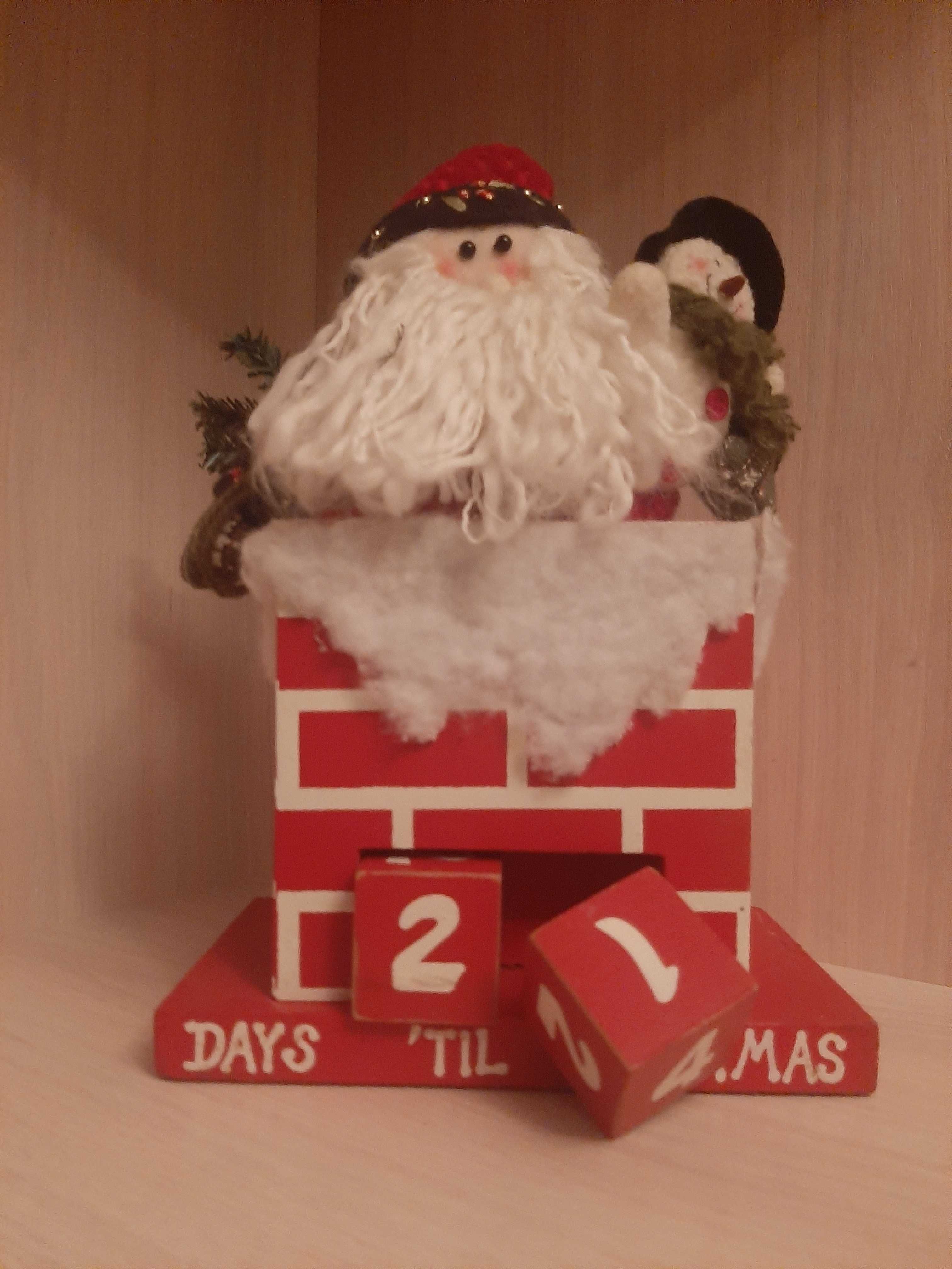 Новогодний декор  Санта, дед Мороз вечный календарь,  кашпо