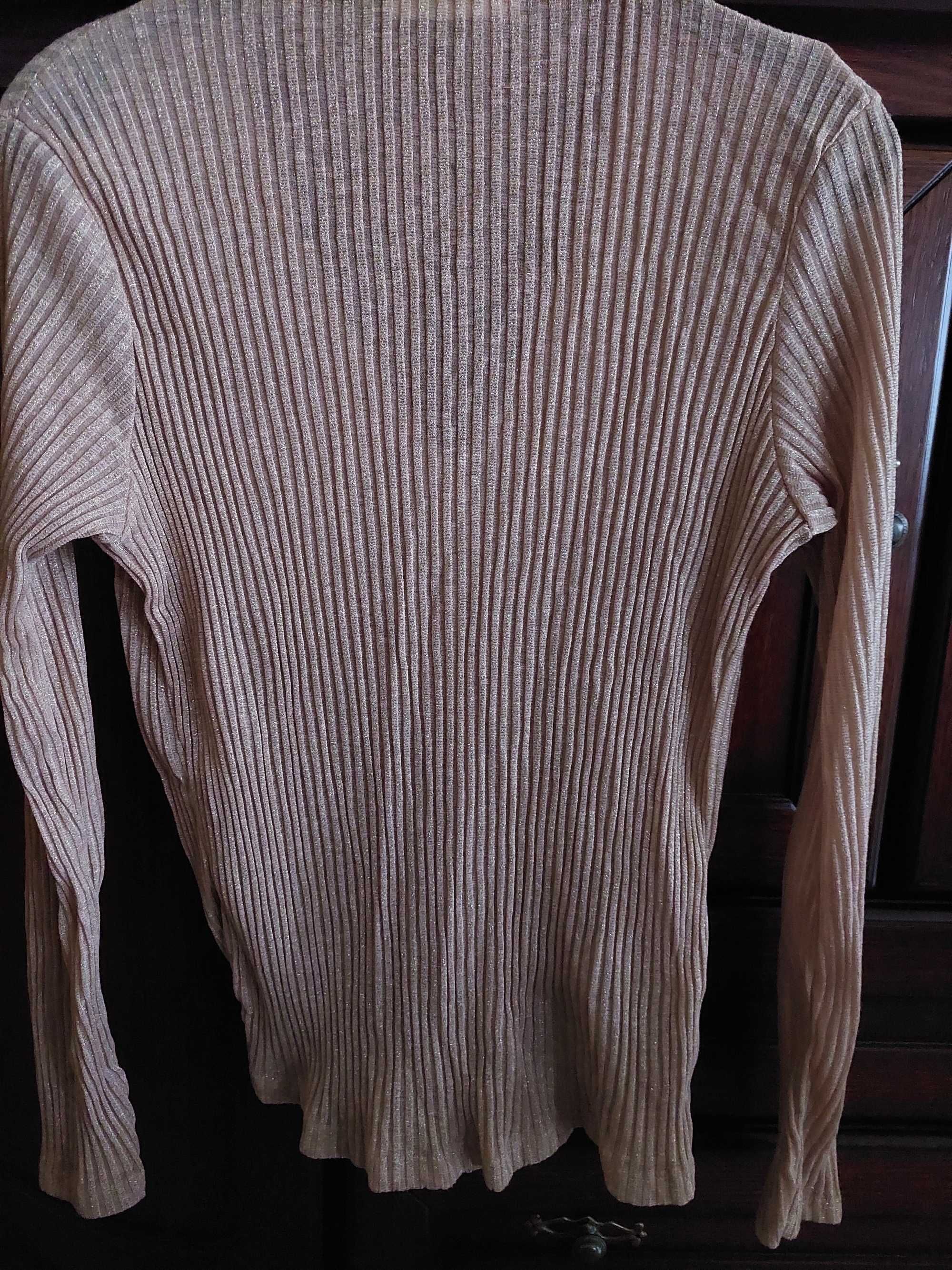 Sweter cienki PROMOD rozm. XL kolor złoty. Nowy z metkami