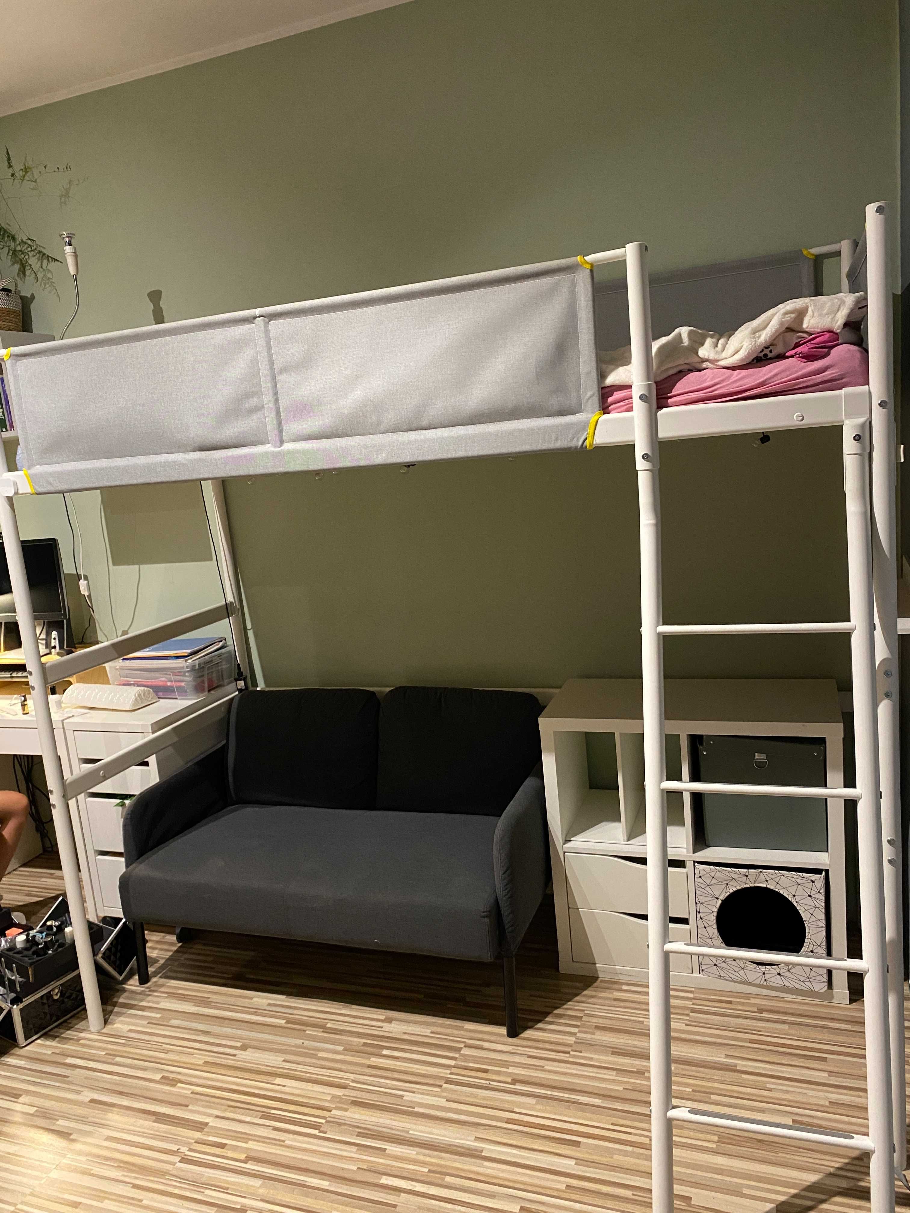 Łóżko piętrowe IKEA VITVAL + Sofa 2 osobowa GLOSTAD + Regał KALLAX
