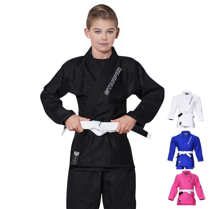 Starpro Dziecięce Kimono GI Do Brazylijskiego Jiu-Jitsu Czarne C1