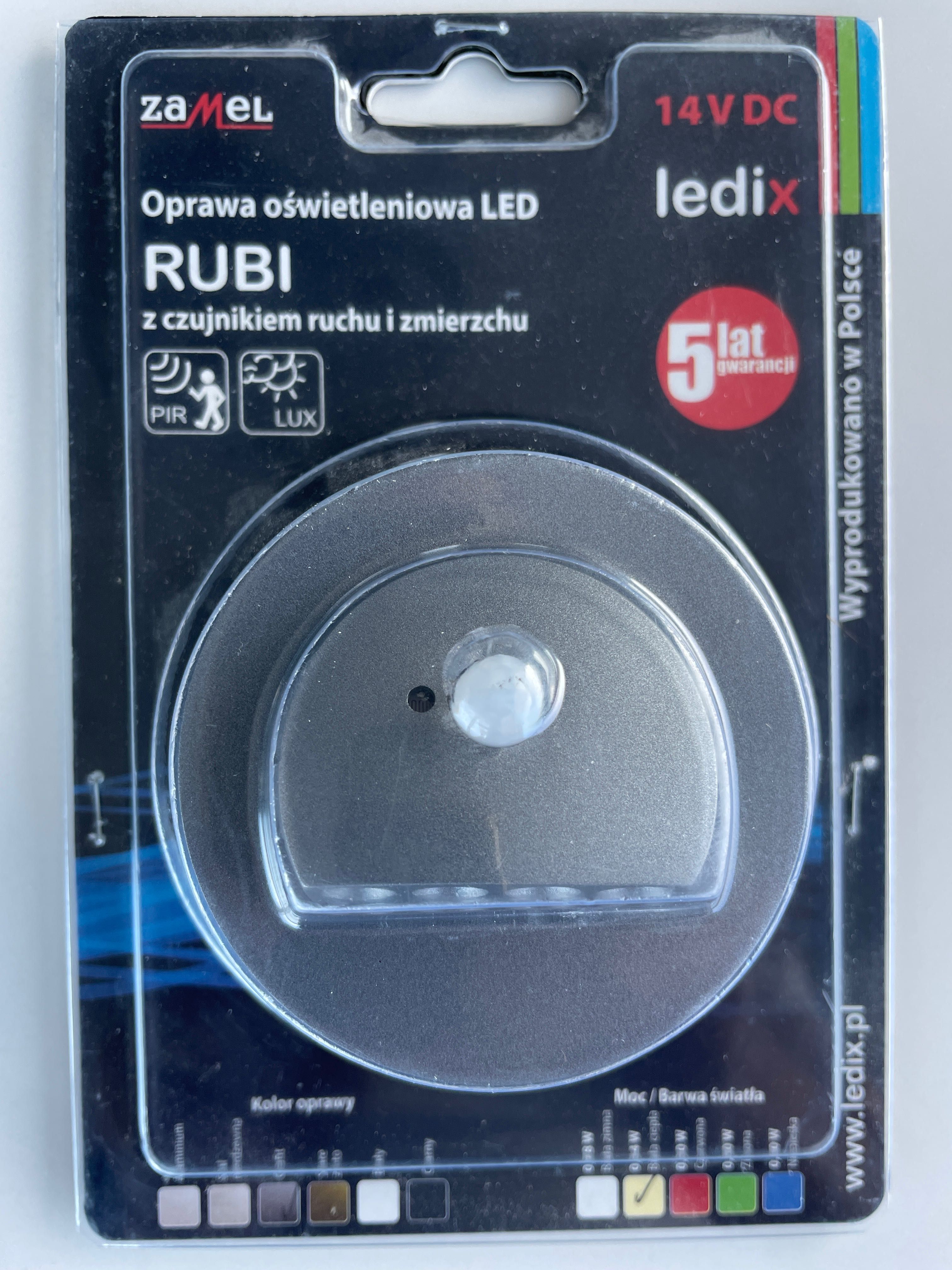 ZAMEL LEDIX Oprawa Schodowa LED RUBI PT 14V DC czujnik ruchu zmierzchu