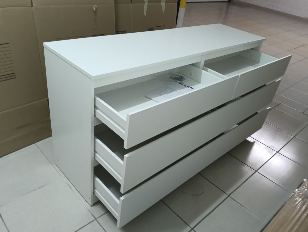 Cómoda c/6 gavetas, branco, 140x72