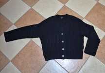 Damski sweter rozpinany czarny 40/42