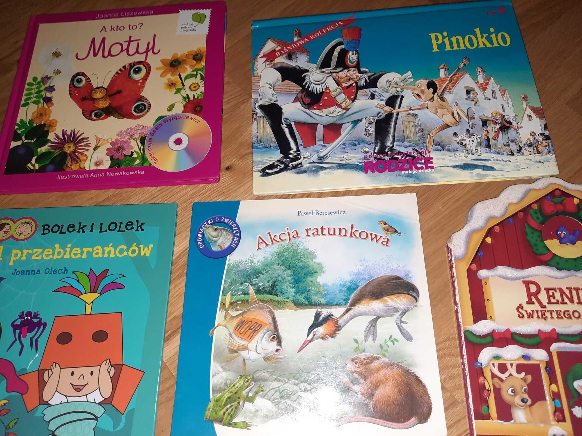 5 książek dla dziecka  Bolek i Lolek, Motyl, Pinokio i in