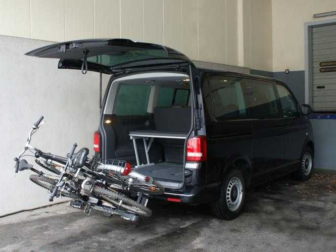 EUFAB składany bagażnik rowerowy na hak Premium2 + VAN Kamper XL Klapa