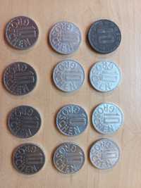 Austria - zestaw 12 monet obiegowych z Austrii - 10 groschen