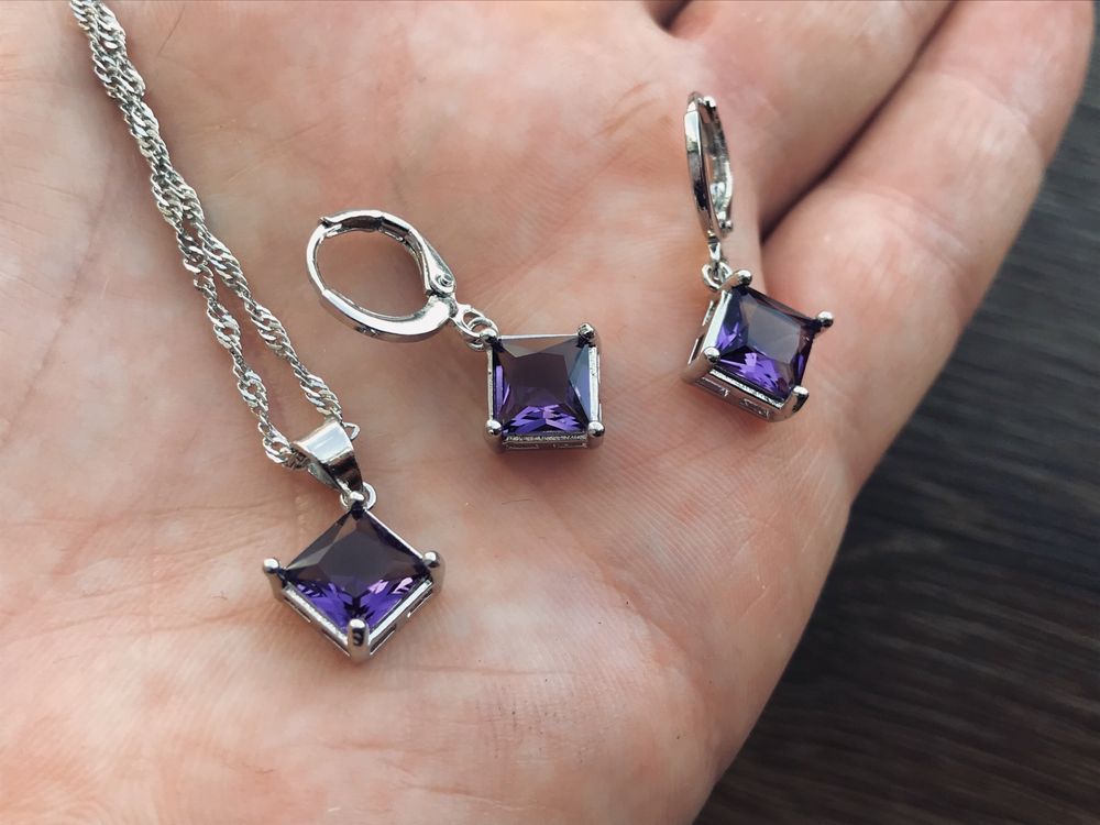 Срібний/Серебряный комплект 925 проби! Swarovski!