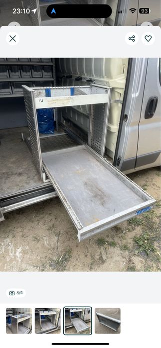 Szuflady aluminiowe Sortimo na prowadnicach – do busa / warsztatu