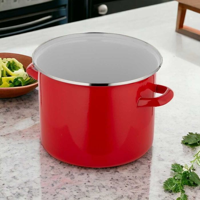 Garnek Emaliowany 5,2L Czerwony 22 cm na Gaz, Indukcję i Elektrykę
