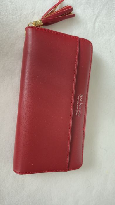 Ciemno-czerwony portfel JustForYou