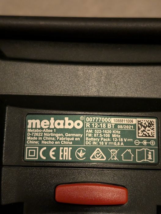 Radio Metabo budowlane z bluetooth