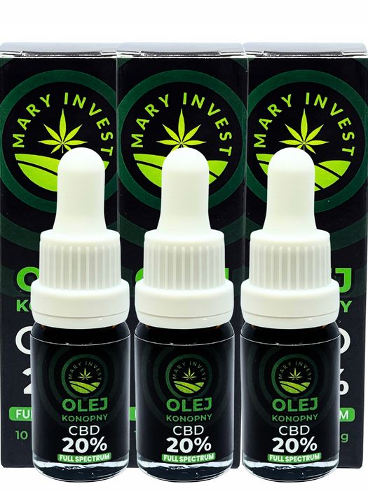 Olejek konopny CBD 20 % 2000 mg RAW 3 x 10 ml | Pełne spektrum |