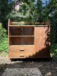 Szafka highboard biblioteczka witrynka regał PRL dąb