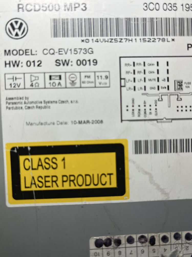 VW radio cd RCD 500 6CD części