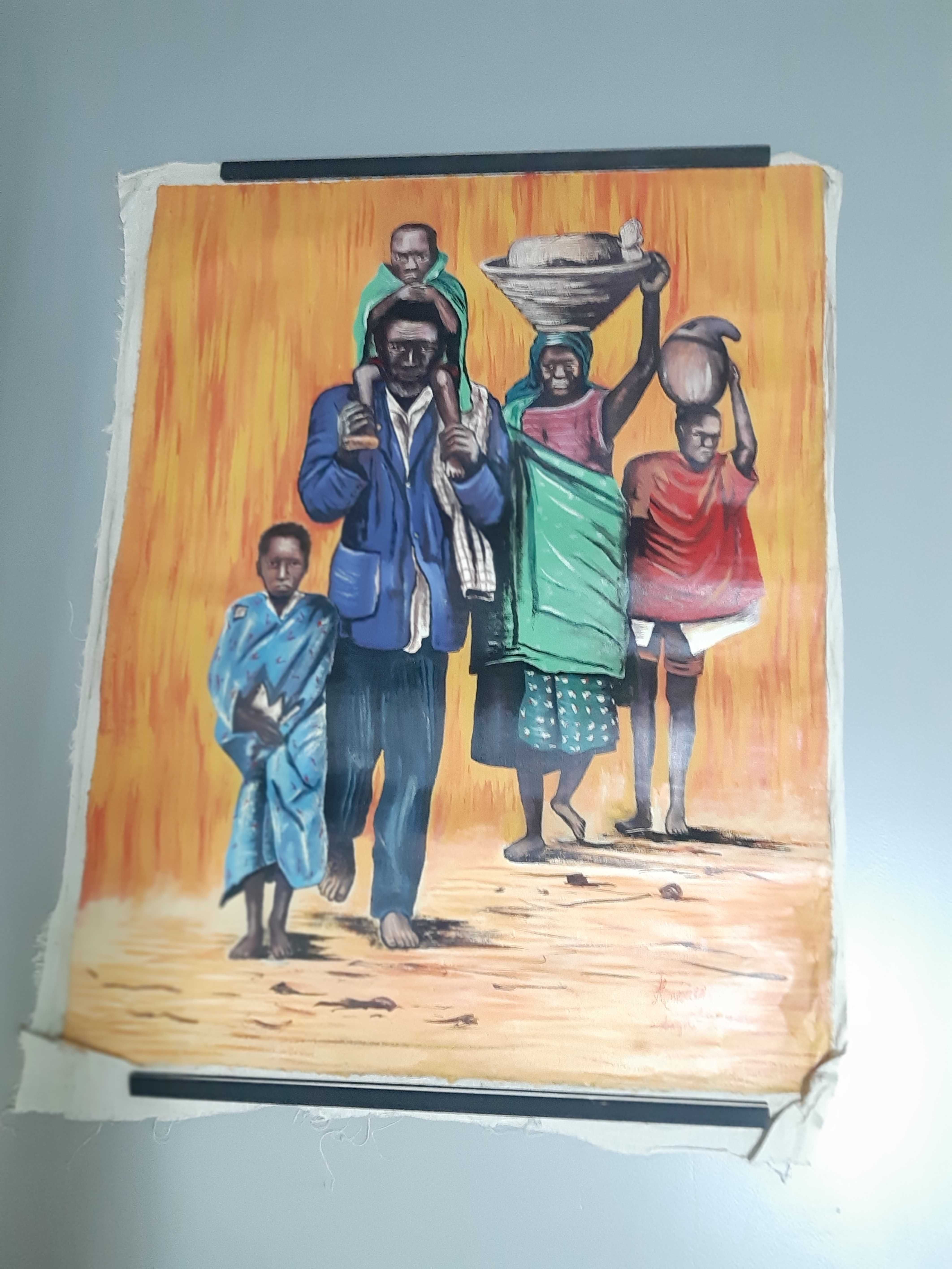 Vendo 8 TELAS pintadas à mão com motivos Africanos
