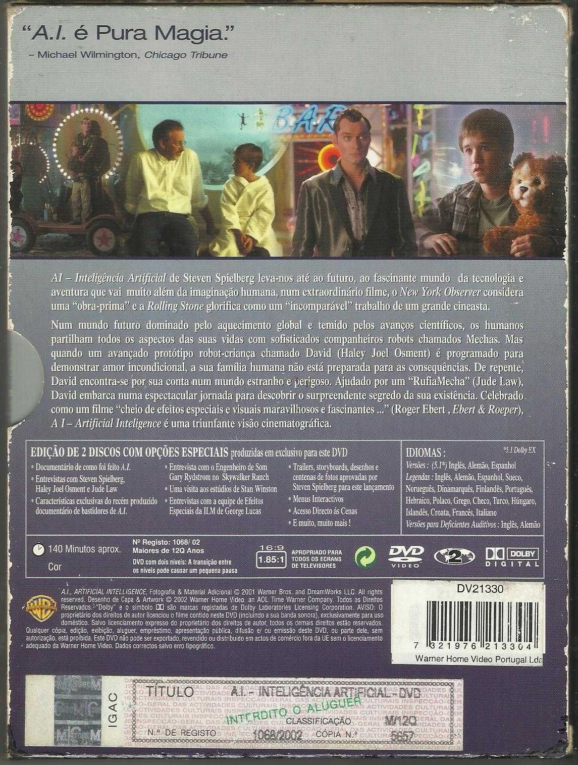 A.I.: Inteligência Artificial (edição 2 DVD em cx cartão)