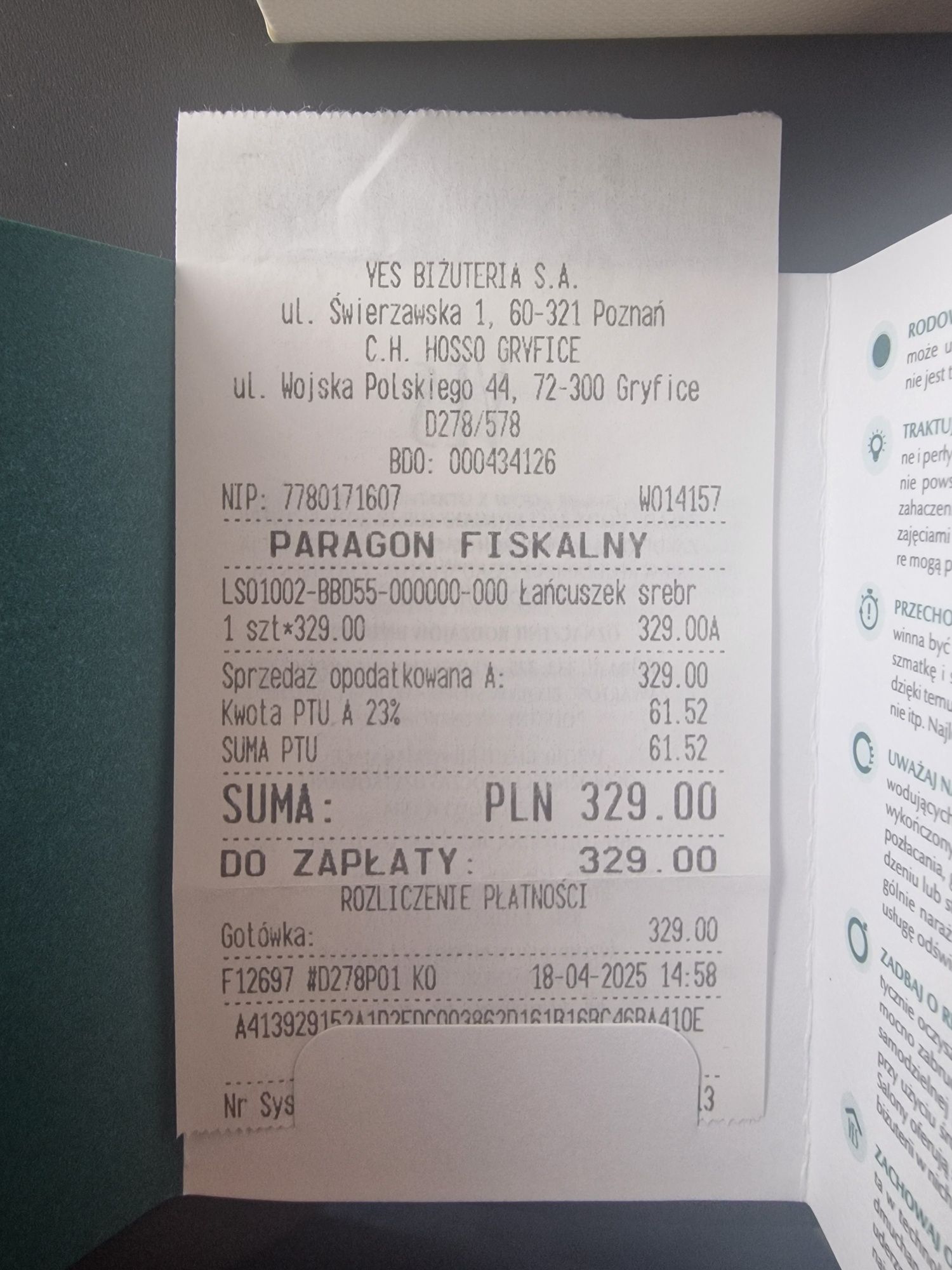 Nowy srebrny męski łańcuszek