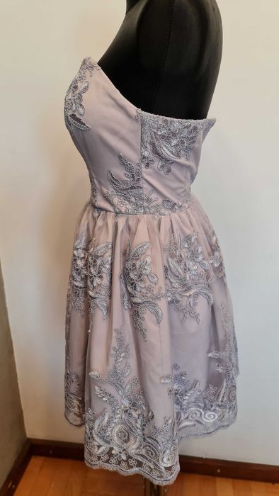 1900 Wieczorowa koronkowa sukienka rozmiar S