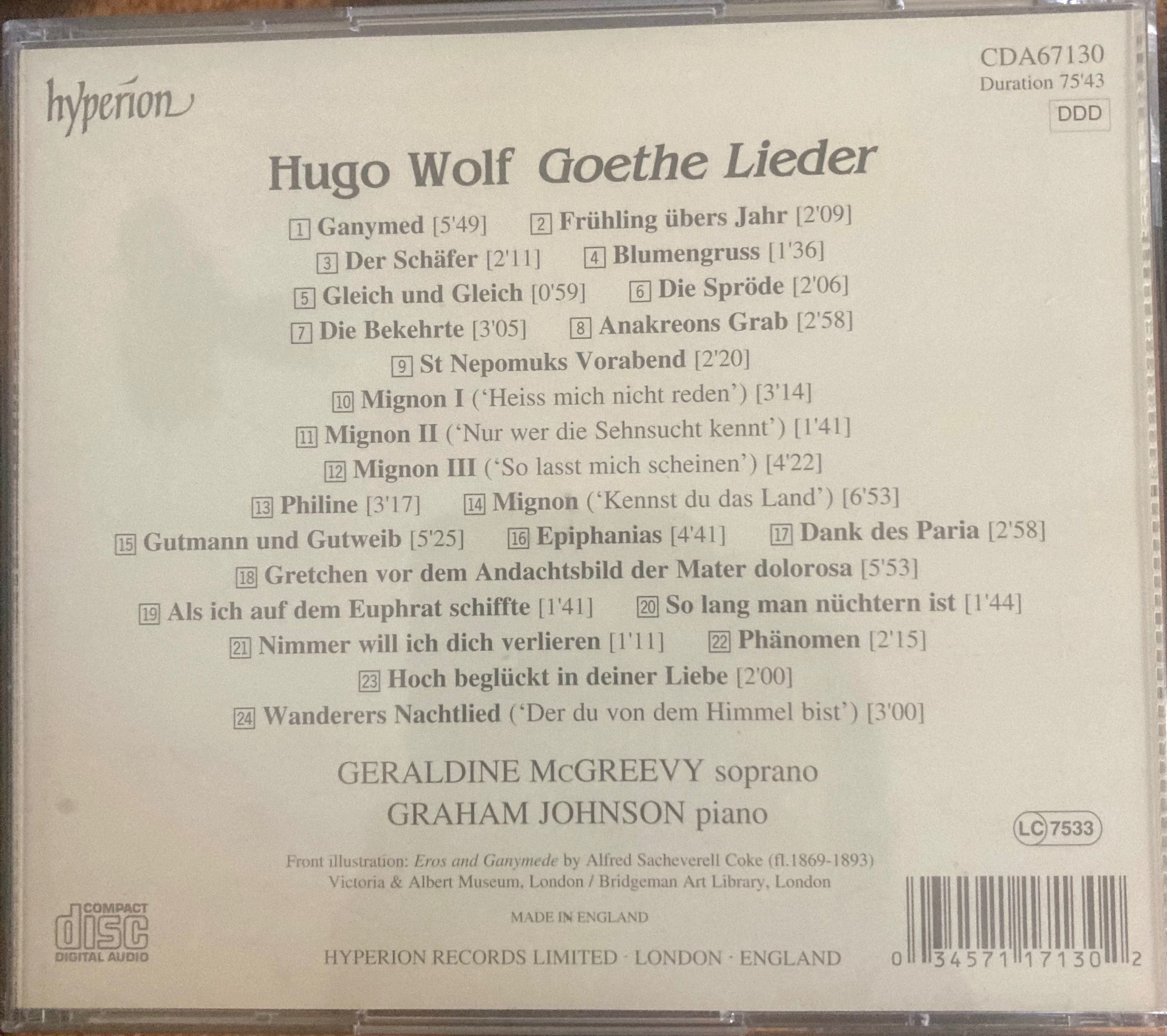 Hugo Wolf Lieder