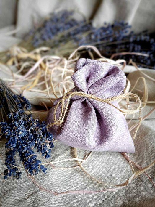 Lniane woreczki z lawendą Handmade