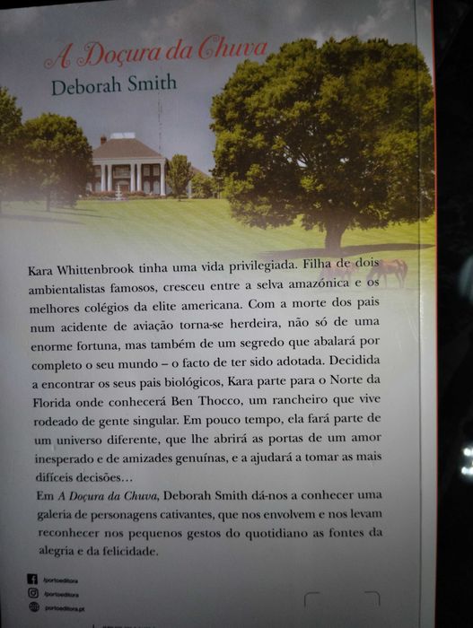 A Doçura da Chuva, de Deborah Smith, como novo. Lido 1 vez
