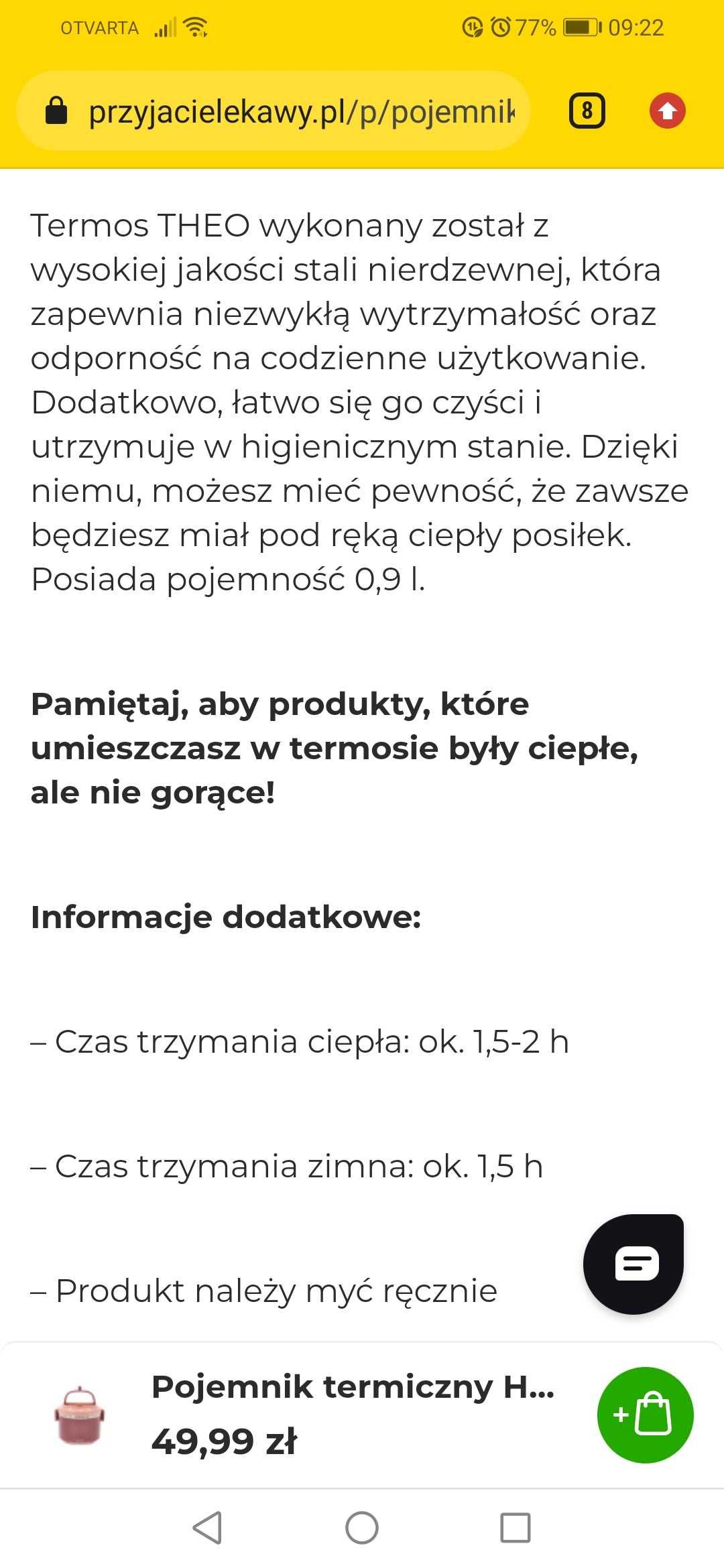 Nowy pojemnik obiadowy termiczny na piknik Theo/Homla