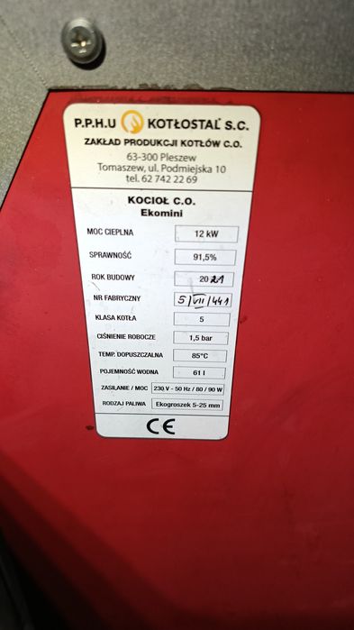 Piec kocioł na ekogroszek 12kw 2024 5 klasa wysyłka